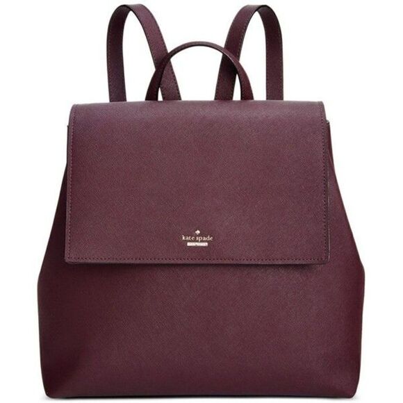 Kate Spade Maroon Flap Backpack - Picture 1 of 8